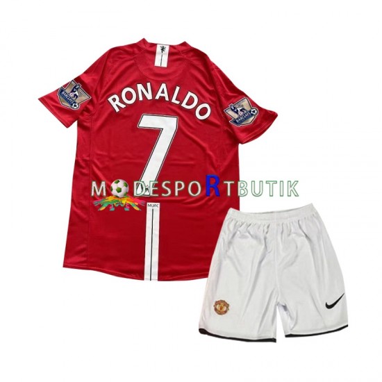 Manchester United Matchtröja Cristiano Ronaldo 7 2007 Retro Hemma Kortärmad ,Fotbollsställ Barn