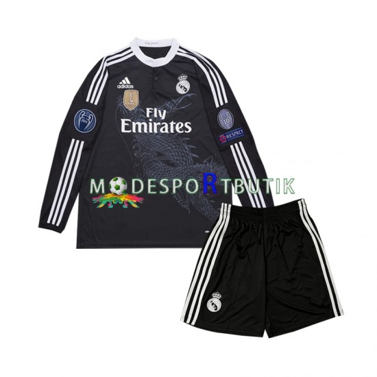 Real Madrid Matchtröja 2014 Retro Tredje Långärmad ,Fotbollsställ Barn