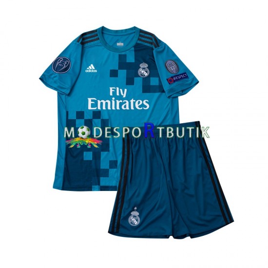 Real Madrid Matchtröja 2017 Retro Tredje Kortärmad ,Fotbollsställ Barn