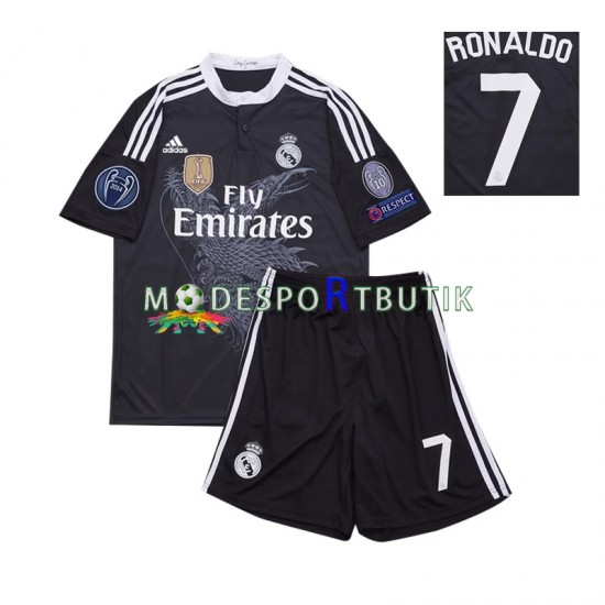 Real Madrid Matchtröja Cristiano Ronaldo 7 2014 Retro Tredje Kortärmad ,Fotbollsställ Barn