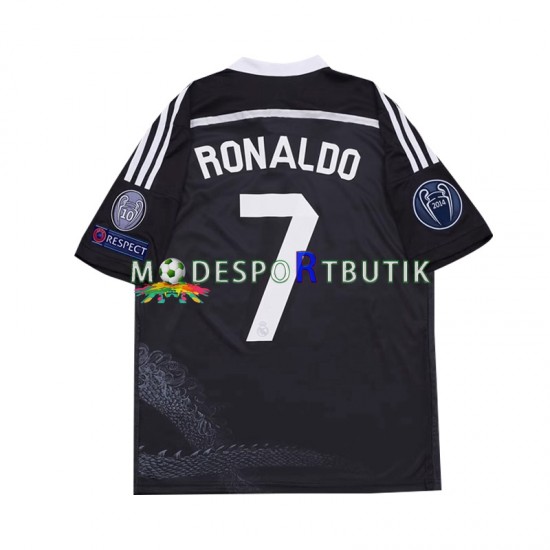 Real Madrid Matchtröja Cristiano Ronaldo 7 2014 Retro Tredje Kortärmad ,Fotbollsställ Barn