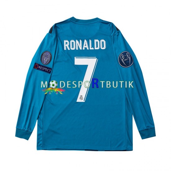 Real Madrid Matchtröja Cristiano Ronaldo 7 2017 Retro Tredje Långärmad ,Herr