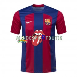 FC Barcelona Matchtröja Rolling Stones Hemma 2023-2024 Kortärmad ,Herr