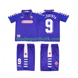 Fiorentina Matchtröja BATISTUTA 9 Retro Hemma 1998 1999 Kortärmad ,Fotbollsställ Barn