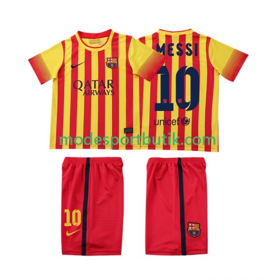 FC Barcelona Matchtröja Lionel Messi 10 2013 2014 Retro Borta Kortärmad ,Fotbollsställ Barn