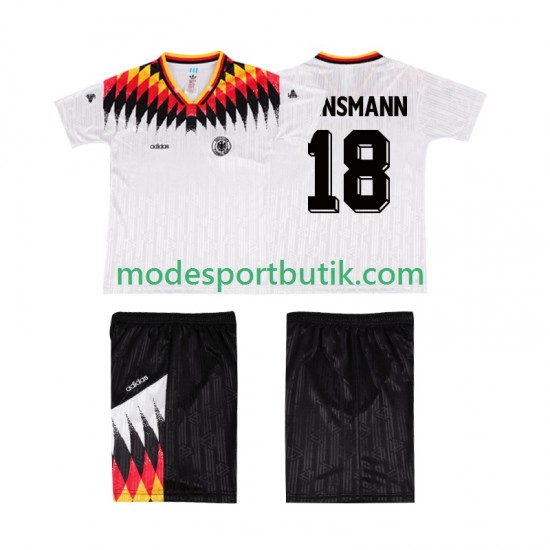 Tyskland Matchtröja KLINSMANN 18 1994 Retro Hemma Kortärmad ,Fotbollsställ Barn