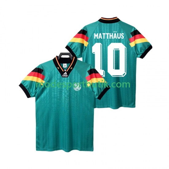 Tyskland Matchtröja MATTHAUS 10 1992 Retro Borta Kortärmad ,Herr