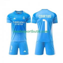 Real Madrid Matchtröja Thibaut Courtois 1 Målvakt Hemma 2025-2026 Kortärmad ,Fotbollsställ Barn