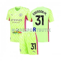 Manchester City Matchtröja Ederson Moraes 31 Målvakt Tredje 2023-2024 Kortärmad ,Fotbollsställ Barn