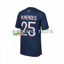 Paris Saint-Germain Matchtröja N.Mendes 25 Hemma 2023-2024 Kortärmad ,Herr
