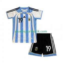 Argentina Matchtröja Lionel Messi 19 Retro Hemma 2006 Kortärmad ,Fotbollsställ Barn