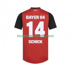 Bayer 04 Leverkusen Matchtröja Patrik Schick 14 Hemma 2024-2025 Kortärmad ,Herr