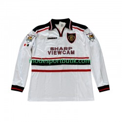 Manchester United Matchtröja Beckham 7 Retro Borta 1998 1999 Långärmad ,Herr