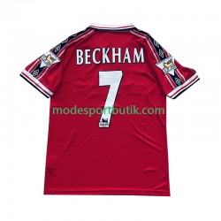 Manchester United Matchtröja Beckham 7 Retro Hemma 1998 1999 Kortärmad ,Herr