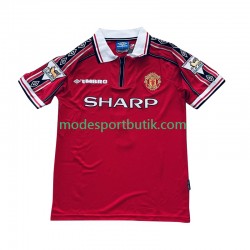 Manchester United Matchtröja Beckham 7 Retro Hemma 1998 1999 Kortärmad ,Herr