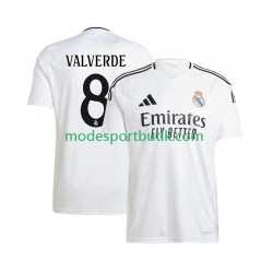 Real Madrid Matchtröja Federico Valverde 8 Hemma 2024-2025 Kortärmad ,Herr