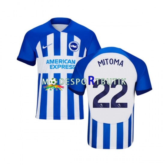 Brighton Hove Albion Matchtröja Mitoma 22 Hemma 2023-2024 Kortärmad ,Herr