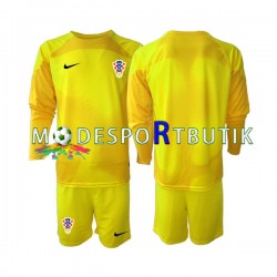 Kroatien Matchtröja Målvakt Hemma VM 2022 Långärmad ,Fotbollsställ Barn