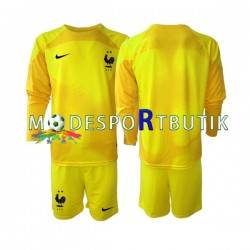 Frankrike Matchtröja Målvakt Tredje VM 2022 Långärmad ,Fotbollsställ Barn