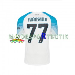 SSC Napoli Matchtröja Face Game Kvaratskhelia 77 Hemma 2022-23 Kortärmad ,Herr