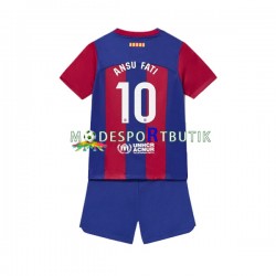 FC Barcelona Matchtröja Ansu Fati 10 Hemma 2023-2024 Kortärmad ,Fotbollsställ Barn