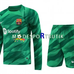 FC Barcelona Matchtröja Målvakt Hemma 2023-2024 Långärmad ,Fotbollsställ Barn
