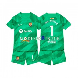 FC Barcelona Matchtröja Ter Stegen 1 Målvakt Hemma 2023-2024 Kortärmad ,Fotbollsställ Barn