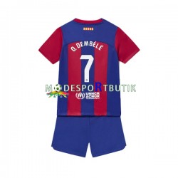 FC Barcelona Matchtröja Ousmane Dembele 7 Hemma 2023-2024 Kortärmad ,Fotbollsställ Barn