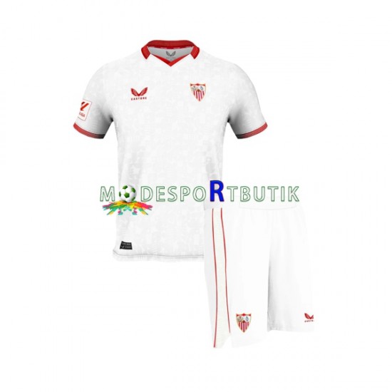 Sevilla FC Matchtröja Hemma 2023-2024 Kortärmad ,Fotbollsställ Barn