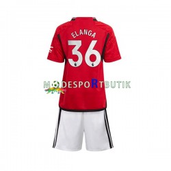 Manchester United Matchtröja Anthony Elanga 36 Hemma 2023-2024 Kortärmad ,Fotbollsställ Barn