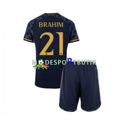 Real Madrid Matchtröja Brahim Diaz 21 Borta 2023-2024 Kortärmad ,Fotbollsställ Barn