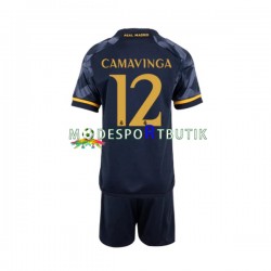 Real Madrid Matchtröja EDUARDO CAMAVINGA 12 Borta 2023-2024 Kortärmad ,Fotbollsställ Barn