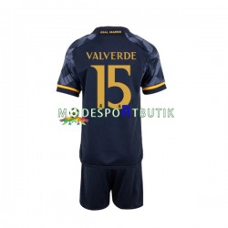 Real Madrid Matchtröja Federico Valverde 15 Borta 2023-2024 Kortärmad ,Fotbollsställ Barn