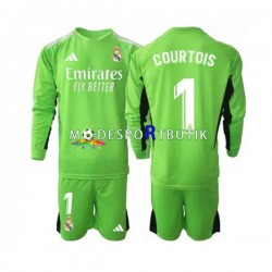 Real Madrid Matchtröja Thibaut Courtois 1 Målvakt Hemma 2023-2024 Långärmad ,Fotbollsställ Barn