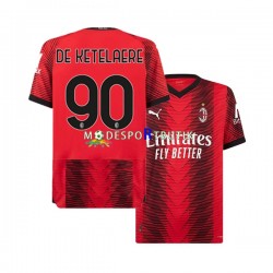 AC Milan Matchtröja Charles De Ketelaere 90 Hemma 2023-2024 Kortärmad ,Herr