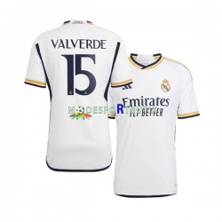 Real Madrid Matchtröja Federico Valverde 15 Hemma 2023-2024 Kortärmad ,Herr