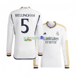 Real Madrid Matchtröja Jude Bellingham 5 Hemma 2023-2024 Långärmad ,Herr