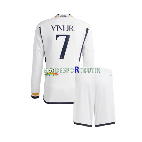 Real Madrid Matchtröja Vinicius Junior 7 Hemma 2023-2024 Långärmad ,Fotbollsställ Barn