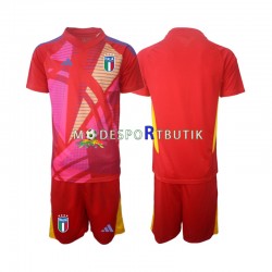 Italien Matchtröja Målvakt Tredje Euro 2024 Kortärmad ,Fotbollsställ Barn