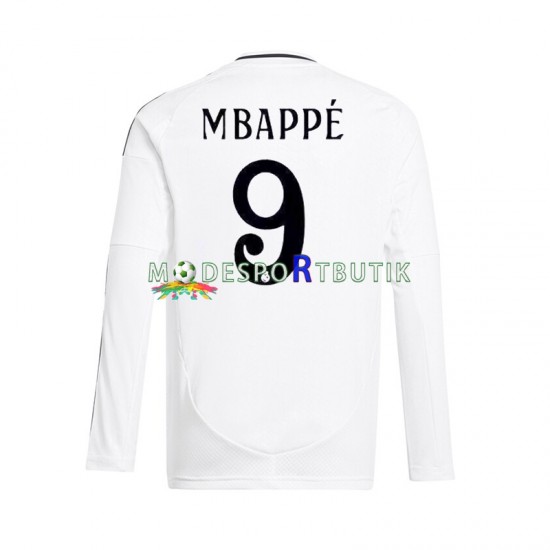 Real Madrid Matchtröja Kylian Mbappé 9 Hemma 2024-2025 Långärmad ,Herr