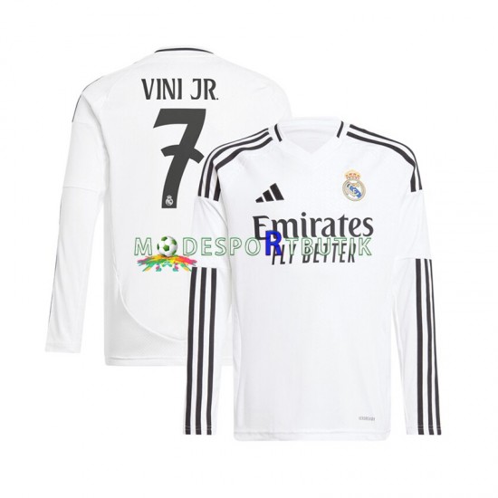 Real Madrid Matchtröja Vinicius Junior 7 Hemma 2024-2025 Långärmad ,Herr