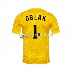 Slovenien Matchtröja Jan Oblak 1 Målvakt Hemma Euro 2024 Kortärmad ,Herr