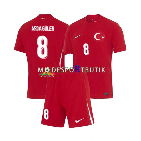 Turkiet Matchtröja Arda Guler 8 Borta Euro 2024 Kortärmad ,Fotbollsställ Barn