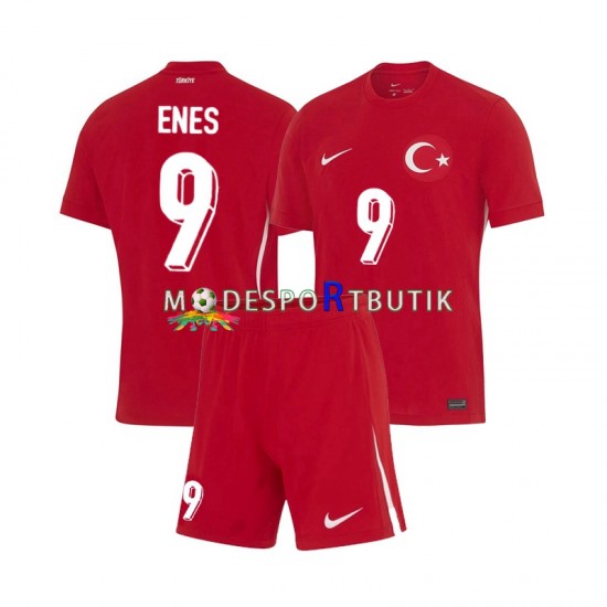 Turkiet Matchtröja Enes Unal 9 Borta Euro 2024 Kortärmad ,Fotbollsställ Barn