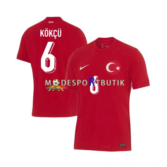 Turkiet Matchtröja Orkun Kokcu 6 Borta Euro 2024 Kortärmad ,Herr