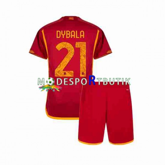 AS Roma Matchtröja Paulo Dybala 21 Hemma 2023-2024 Kortärmad ,Fotbollsställ Barn