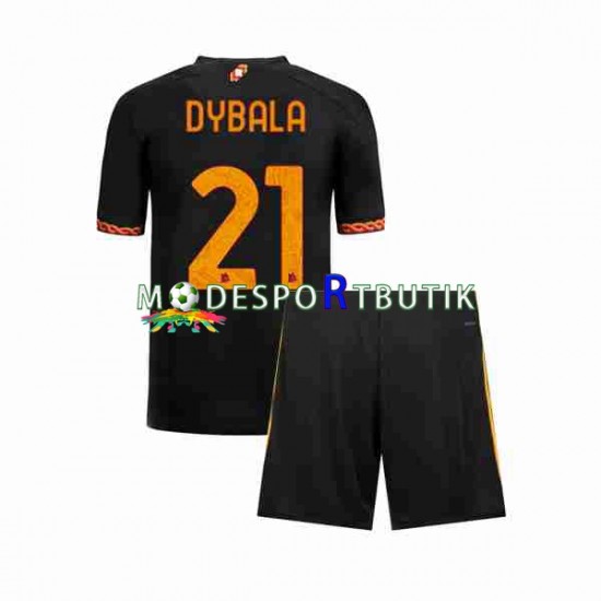 AS Roma Matchtröja Paulo Dybala 21 Tredje 2023-2024 Kortärmad ,Fotbollsställ Barn