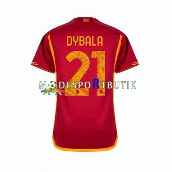 AS Roma Matchtröja Paulo Dybala 21 Hemma 2023-2024 Kortärmad ,Herr