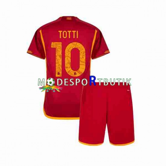 AS Roma Matchtröja Totti 10 Hemma 2023-2024 Kortärmad ,Fotbollsställ Barn