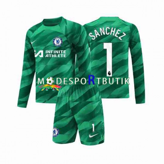 Chelsea Matchtröja Robert Sanchez 1 Målvakt Tredje 2023-2024 Långärmad ,Fotbollsställ Barn